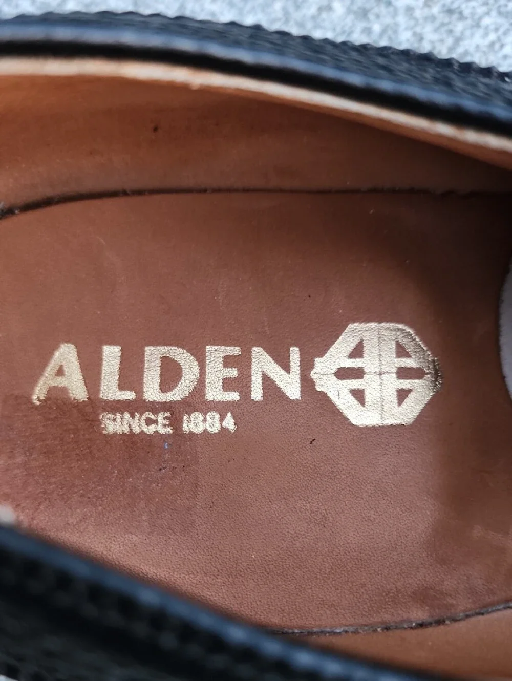 Alden 679 Black Alpine Grain Long Wing Blucher Shoes 7.5 D